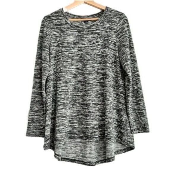 TRIBAL Crewneck Tee Long Sleeve Marled Grey Sz M - Picture 1 of 9